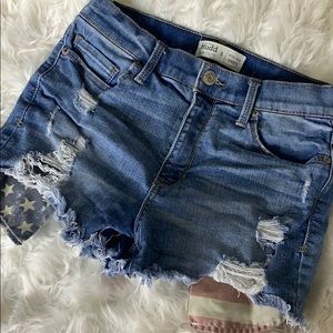 Mudd Patriotic High Rise Shortie Shorts 9